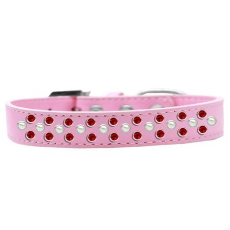 UNCONDITIONAL LOVE Sprinkles Pearl & Red Crystals Dog CollarLight Pink Size 14 UN851455